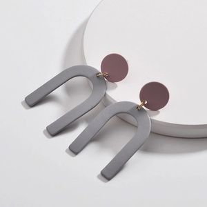 Geometric U Drop Earrings